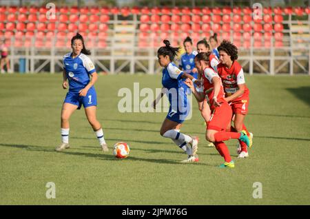 Pölten vs ZFK Ljuboten 7 - 0 (3 - 0 tempo parziale) 18 ago 2022 at 15:00:00 UTC, Petar Miloshevski Training Centre Skopje, Macedonia. La partita è una p Foto Stock