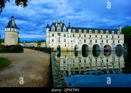 Francia, Indre et Loire, Chenonceaux, Château de Chenonceau, patrimonio mondiale dell'UNESCO, costruito dal 1513 al 1521 in stile rinascimentale Foto Stock
