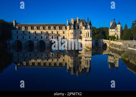 Francia, Indre et Loire, Chenonceaux, Château de Chenonceau, patrimonio mondiale dell'UNESCO, costruito dal 1513 al 1521 in stile rinascimentale Foto Stock