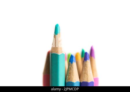 matita di colore legno isolato su sfondo bianco. Foto Stock