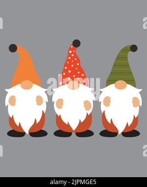 Autunno Gnomes Autunno Gnomes Happy Fall Thanksgiving Day Happy Harvest Vector Illustration file Illustrazione Vettoriale