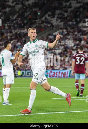 Londra, Regno Unito. 18th ago, 2022. X durante il Play-off Round della UEFA Conference League, partita di prima tappa tra West Ham United e Viborg FF allo stadio di Londra il 18th 2022 agosto a Londra, Inghilterra. (Foto di John Rainford/phcimages.com) Credit: PHC Images/Alamy Live News Foto Stock