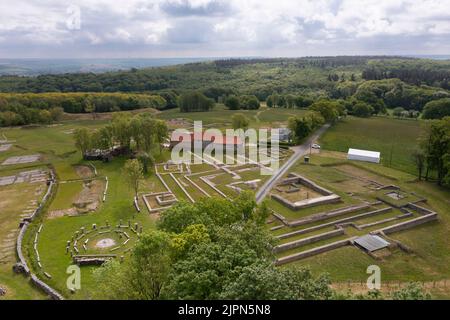 Francia, Seine Maritime, UE, Santuario di Briga, sito archeologico gallo-romano del Bosco di Abbe (vista aerea) // Francia, Seine-Maritime (76), UE, sanctu Foto Stock