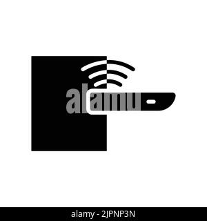 Icona porta automatica. Icona relativa alla tecnologia. Dispositivo intelligente. Stile icona glifo, solido. Design semplice modificabile Illustrazione Vettoriale