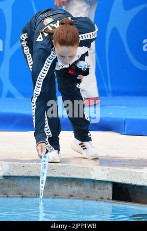 Roma, . 19th ago, 2022. Chiara Pellacani medaglia d'oro durante i Campionati europei di nuoto Roma 2022. Roma 19th Agosto 2022 Photographer01 Credit: Agenzia indipendente per le foto/Alamy Live News Foto Stock