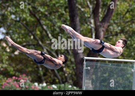 Roma, . 19th ago, 2022. Ben Cutmore, Kyle Kothari durante i Campionati europei di nuoto Roma 2022. Roma 19th Agosto 2022 Photographer01 Credit: Agenzia indipendente per le foto/Alamy Live News Foto Stock