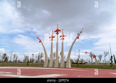 Konya,Turchia-4 Aprile 2021-Parco delle Stelle Turche teme l'aviazione (Türk Yildizlari Parki) Foto Stock