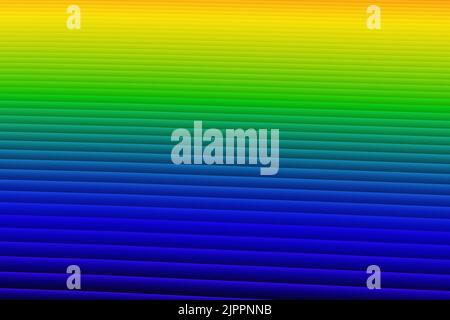 rendering 3d, sfondo arcobaleno astratto con colorate linee al neon luminose, illustrazione rendering 3d Foto Stock