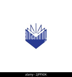 logo del libro, logo della biblioteca, simbolo del libro didattico Illustrazione Vettoriale