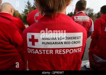 Bucarest, Romania - 18 ottobre 2018: Squadre al modulo UE Esercizi 'EU Modex 2018' ricerca urbana e salvataggio esercizio di protezione civile. Questa immagine è f Foto Stock
