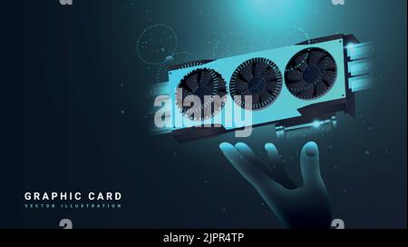 Scheda grafica in mano Illustrazione Vettoriale