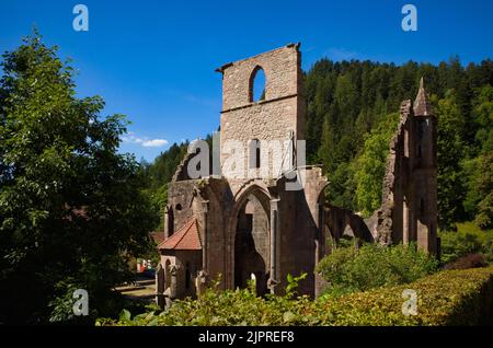 Rovine del monastero di tutti i Santi nel Parco Nazionale della Foresta Nera, alta Renchtal, tutti i Santi, Oppenau, Baden-Wuerttemberg, Germania Foto Stock