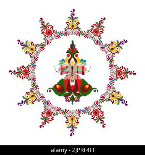 Folk ungherese motif, illustrazione vettoriale Foto Stock