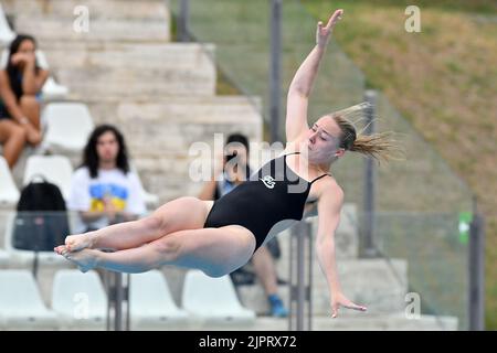 Lauren Hallaselka durante i Campionati europei di nuoto Roma 2022. Roma 19th agosto 2022 Photographer01 Foto Stock