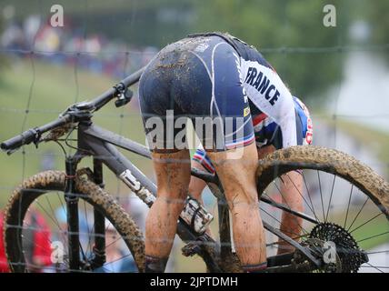 Monaco, Germania. 20th ago 2022. Pauline Ferrand Prevot di Francia medaglia d'argento durante la bicicletta Mountain Bike, Cross-Country femminile al Campionato europeo di Monaco 2022 il 20 agosto 2022 a Monaco, Germania - Foto Laurent Lairys / DPPI Credit: DPPI Media/Alamy Live News Foto Stock