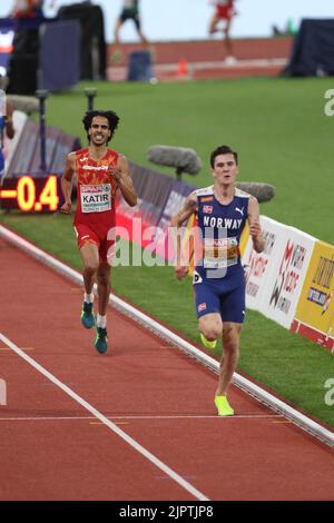 Non specificato. 17th ago, 2022. MONACO di Baviera, GERMANIA - 16 AGOSTO: Jakob Ingebrigtsen di Norvegia compete durante la finale Athletics - Men's 5000m il giorno 6 dei Campionati europei di Monaco 2022 all'Olympiapark il 16 agosto 2022 a Monaco di Baviera, Germania. (Foto di Arthur Thill/ATPImages) (Arthur Thill/ATP/SPP) Credit: SPP Sport Press Photo. /Alamy Live News Foto Stock