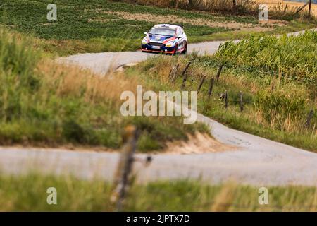 58 PAJARI Sami (fin), MALKONEN Enni (fin), Ford Fiesta Rally3, in azione durante il Rally di Ypres Belgio 2022, 9th° round del WRC World Rally Car Championship 2022, dal 18 al 21 agosto 2022 a Ypres, Belgio - Foto Nikos Katikis / DPPI Foto Stock