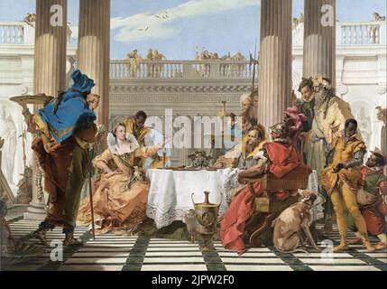 Giambattista Tiepolo - il banchetto di Cleopatra Foto Stock