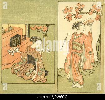 Il terzo mese, da una serie senza titolo di dodici mesi(1770) Suzuki Harunobu Foto Stock