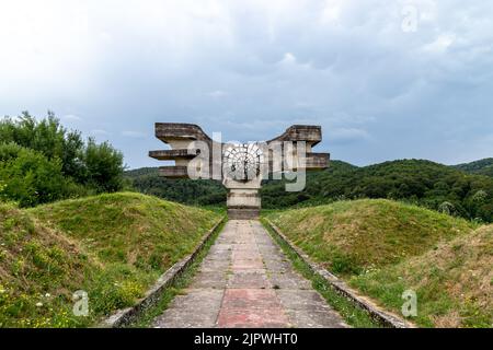 Spomenik rivoluzionaria naroda Moslavine in Croazia Foto Stock