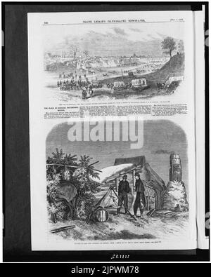 La guerra in Louisiana - la cavalleria del genere Lee Fording cane River, marzo 31 schizzi della vita dell'esercito - pesando le razioni - da un disegno del nostro artista speciale, Edwin Forbes. - da uno schizzo di Foto Stock