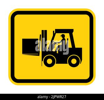 Cartello carrello elevatore,luci di emergenza carrello elevatore a forche Illustrazione Vettoriale