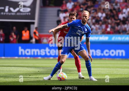 Leverkusen, Germania - 20 agosto 2022: La partita della Bundesliga FC Bayer 04 Leverkusen contro TSG 1899 Hoffenheim Foto Stock