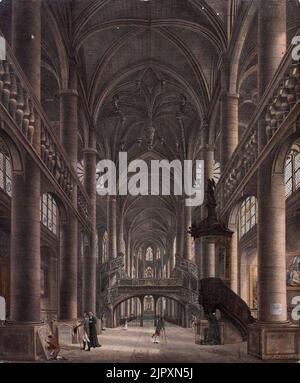 Therese-Victoire de Manne - Vue de l'interieur de l'église Sainte Geneviève de Paris ou Saint-Etienne-du-Mont Foto Stock