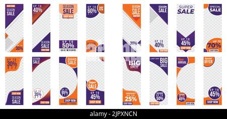 Imposta banner modello social media design moderno Illustrazione Vettoriale