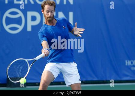 19/08/2022 - VANCOUVER,BC - Agosto 19 : quarti di finale . Constant Lestienne(fra Blue def Fernando verdasco(ESP)) ROSA durante il giorno sette di 2022 Odlum Brown VanOpen all'Hollyburn Country Club il 19 agosto 2022, a West Vancouver, British Columbia, Canada.(Foto di Clelio Tomaz/Pximages Foto Stock