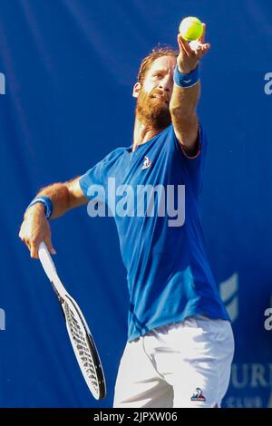 19/08/2022 - VANCOUVER,BC - Agosto 19 : quarti di finale . Constant Lestienne(fra Blue def Fernando verdasco(ESP)) ROSA durante il giorno sette di 2022 Odlum Brown VanOpen all'Hollyburn Country Club il 19 agosto 2022, a West Vancouver, British Columbia, Canada.(Foto di Clelio Tomaz/Pximages Foto Stock