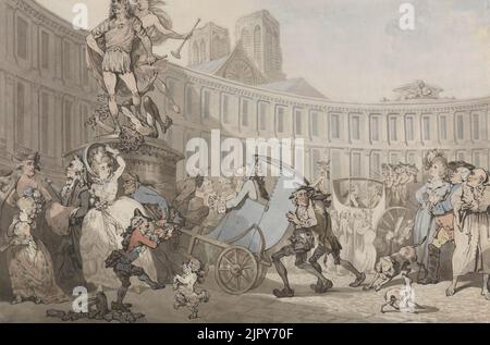 Thomas Rowlandson - Place des Victoires, Parigi Foto Stock