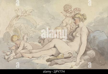 Thomas Rowlandson - Venere incoronata da Cupido Foto Stock