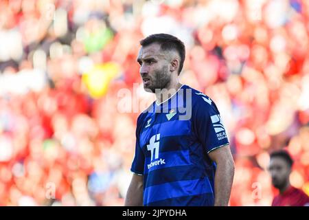 MALLORCA, SPAGNA - 20 AGOSTO: Pezzella tedesca di Real Betis nella partita tra RCD Mallorca e Real Betis di la Liga Santander il 20 agosto 2022 presso Visit Mallorca Stadium Son Moix a Mallorca, Spagna. (Foto di Samuel Carreño/PxImages) Foto Stock