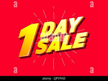 Offerta di un giorno. Banner prezzo offerta speciale. Illustrazione Vettoriale