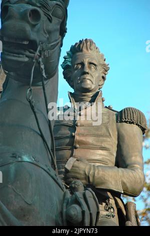 Centro di Jacksonville Florida, Florida, Generale Andrew Jackson, Presidente degli Stati Uniti, statua e lungomare Foto Stock