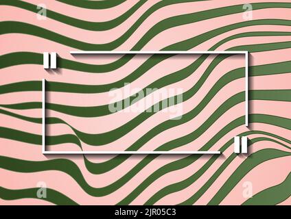 Verde e rosa rifratto onde sfondo astratto aziendale con citazione discorso cupola cornice. Design moderno e colorato Illustrazione Vettoriale