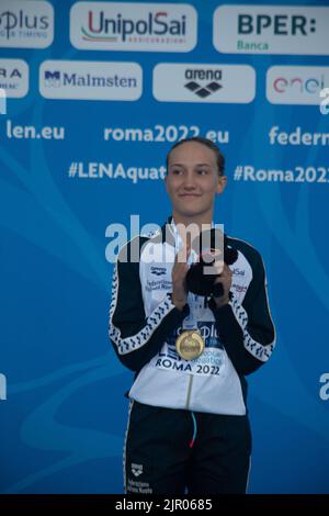 Roma, Italia. 19th ago, 2022. Plateau syncro finale uomini, final 3m donne, final 21m high diving. (Foto di Gabriele Pallai/Pacific Press) Credit: Pacific Press Media Production Corp./Alamy Live News Foto Stock