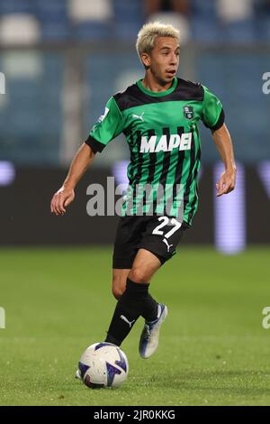 Reggio Emilia, Italia. 20th ago, 2022. Maxime Lopez (US SASSUOLO) durante US Sassuolo vs US Lecce, calcio italiano Serie A match a Reggio Emilia, Italy, August 20 2022 Credit: Independent Photo Agency/Alamy Live News Foto Stock