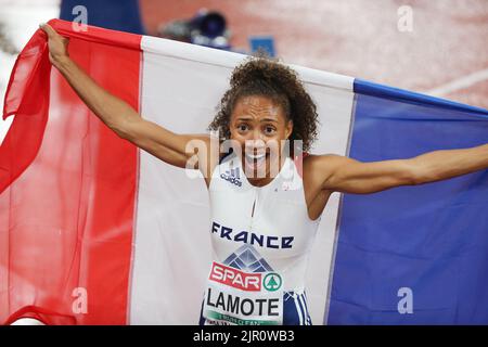 Renelle Lamote di Francia medaglia d'argento durante l'atletica, 800m femminile al Campionato europeo di Monaco 2022 il 20 agosto 2022 a Monaco di Baviera, Germania - Foto Laurent Lairys / DPPI Foto Stock