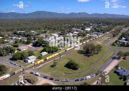 Aereo di treno merci generale a Miriam vale Queensland Australia Foto Stock