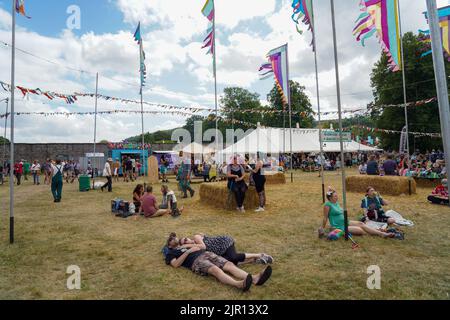 Glanusk Park, Regno Unito. Sabato, 20 agosto, 2022. Viste generali al Green Man Festival 2022 a Glanusk Park, Brecon Beacons, Galles. Data foto: Sabato 20 agosto 2022. Il credito fotografico dovrebbe essere: Richard Gray/Alamy Live News Foto Stock