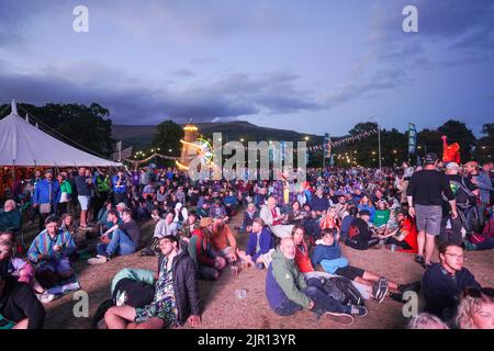 Glanusk Park, Regno Unito. Sabato, 20 agosto, 2022. Viste generali al Green Man Festival 2022 a Glanusk Park, Brecon Beacons, Galles. Data foto: Sabato 20 agosto 2022. Il credito fotografico dovrebbe essere: Richard Gray/Alamy Live News Foto Stock