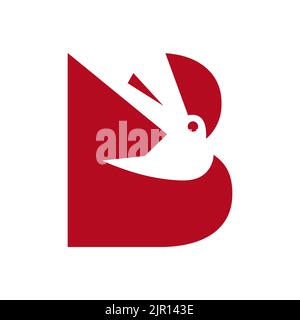 Logo Construction lettera B combinato con modello vettoriale simbolo gru Construction Illustrazione Vettoriale