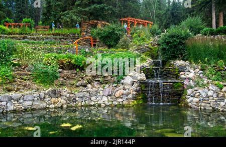 Cascate di Time Garden Banff Alberta Foto Stock