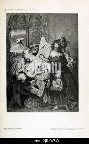 LE MOGLI ALLEGRE DI WINDSOR atto iii. Sc. 3 Mrs. Page : Aiuto a coprire il vostro padrone, ragazzo dal libro ' Shakespeare in arte pittorica ' di Salaman, Malcolm Charles, 1855-1940; Holme, Charles, 1848-1923 Data di pubblicazione 1916 Editore London, New York [etc.] : 'The Studio' ltd. Foto Stock