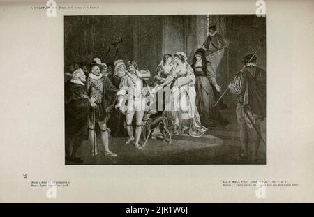 Tutto è bene che finisce bene atto v sc 3 Helena : c'è il tuo anello e, guarda qui è la tua lettera di F. Wheatley dal libro ' Shakespeare in arte pittorica ' di Salaman, Malcolm Charles, 1855-1940; Holme, Charles, 1848-1923 Data di pubblicazione 1916 Editore London, New York [etc.] : 'The Studio' ltd. Foto Stock