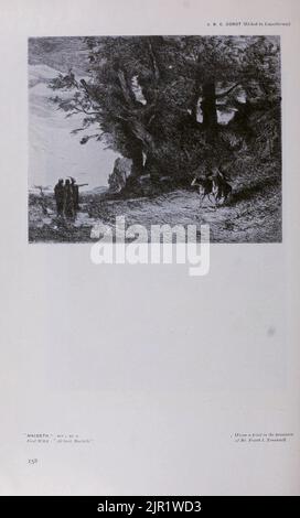 MACBETH ATTO I, SC. 3 prima Strega : tutta la grandine. Macbeth di J. B. C. COROT (inciso da Laguillermic) dal libro ' Shakespeare in arte pittorica ' di Salaman, Malcolm Charles, 1855-1940; Holme, Charles, 1848-1923 Data di pubblicazione 1916 Editore London, New York [etc.] : 'The Studio' ltd. Foto Stock