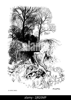 A Fairy Ring dal libro " Peter Pan in Kensington Gardens " dal piccolo uccello bianco " di Barrie, J. M (James Matthew) 1860-1937, illustrato da Arthur Rackham Editore Hodder & Stoughton 1910