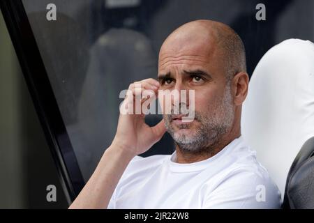 Newcastle, UK, 21/08/2022, PEP GUARDIOLA, MANCHESTER CITY FC MANAGER, 2022Credit: Allstar Picture Library/ Alamy Live News Foto Stock